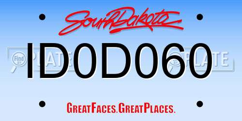 ID0D060 South Dakota License Plate