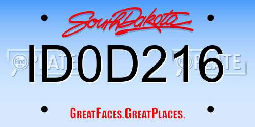 ID0D216 South Dakota License Plate