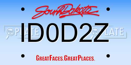 ID0D2Z South Dakota License Plate