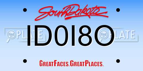 ID0I8O South Dakota License Plate