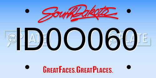 ID0O060 South Dakota License Plate