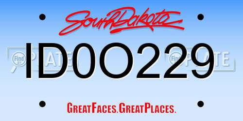 ID0O229 South Dakota License Plate
