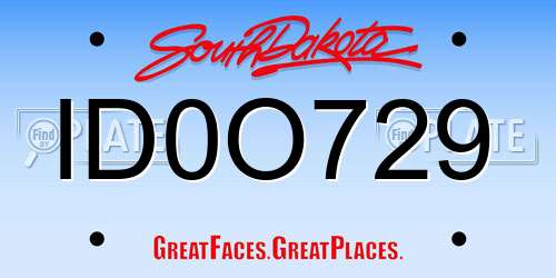 ID0O729 South Dakota License Plate