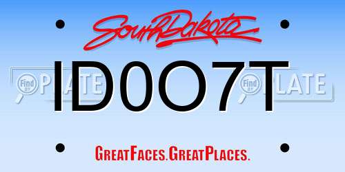 ID0O7T South Dakota License Plate