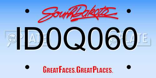 ID0Q060 South Dakota License Plate