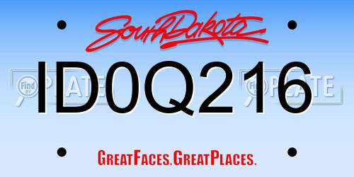 ID0Q216 South Dakota License Plate