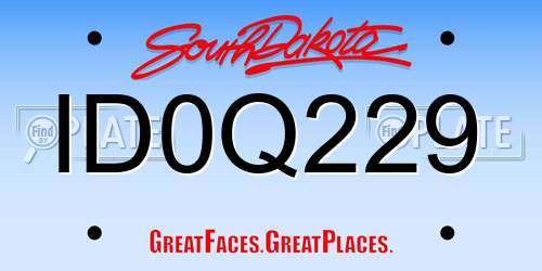 ID0Q229 South Dakota License Plate