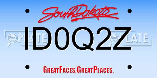 ID0Q2Z South Dakota License Plate
