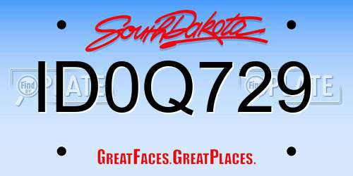 ID0Q729 South Dakota License Plate