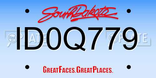 ID0Q779 South Dakota License Plate