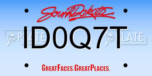 ID0Q7T South Dakota License Plate