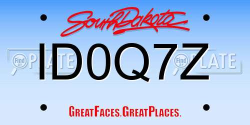 ID0Q7Z South Dakota License Plate