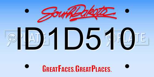 ID1D510 South Dakota License Plate