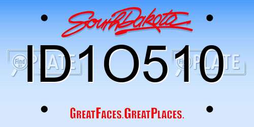 ID1O510 South Dakota License Plate