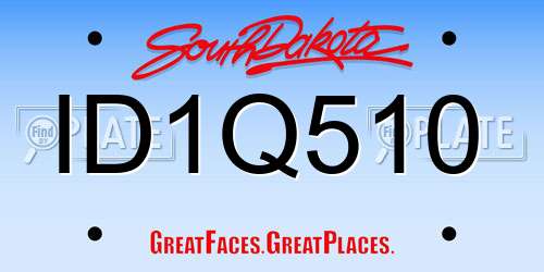 ID1Q510 South Dakota License Plate