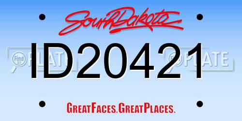 ID20421 South Dakota License Plate