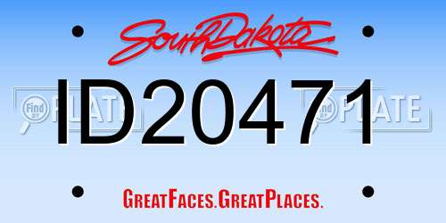 ID20471 South Dakota License Plate