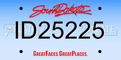 ID25225 South Dakota License Plate