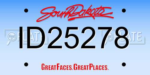 ID25278 South Dakota License Plate