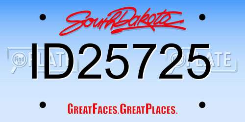 ID25725 South Dakota License Plate