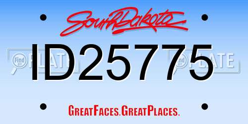 ID25775 South Dakota License Plate