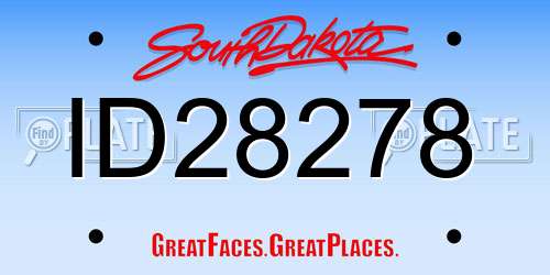 ID28278 South Dakota License Plate