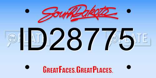 ID28775 South Dakota License Plate