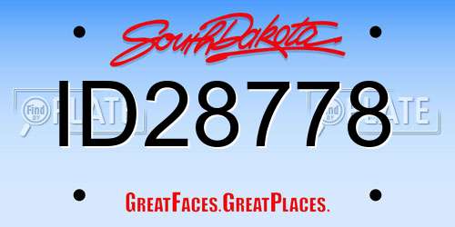 ID28778 South Dakota License Plate