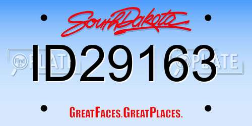 ID29163 South Dakota License Plate
