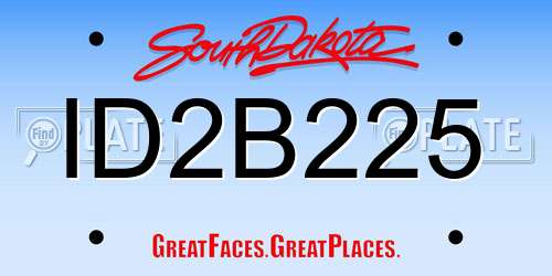 ID2B225 South Dakota License Plate