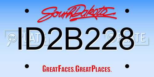 ID2B228 South Dakota License Plate