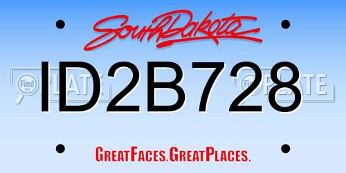 ID2B728 South Dakota License Plate