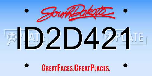ID2D421 South Dakota License Plate