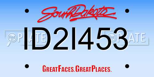 ID2I453 South Dakota License Plate