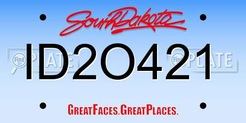 ID2O421 South Dakota License Plate
