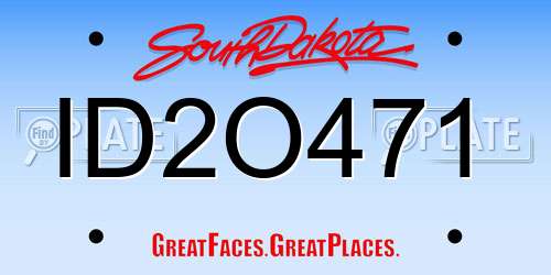 ID2O471 South Dakota License Plate