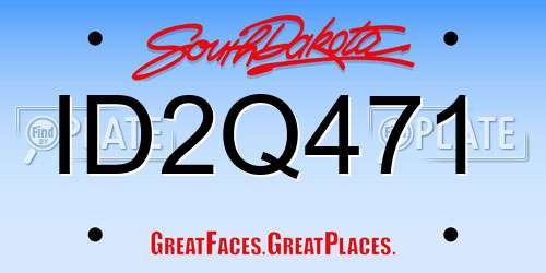 ID2Q471 South Dakota License Plate