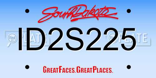 ID2S225 South Dakota License Plate