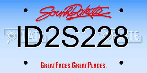 ID2S228 South Dakota License Plate