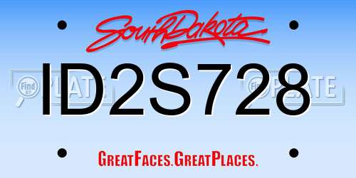 ID2S728 South Dakota License Plate