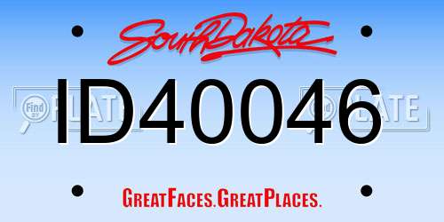 ID40046 South Dakota License Plate