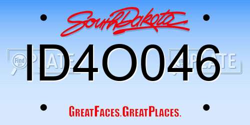 ID4O046 South Dakota License Plate