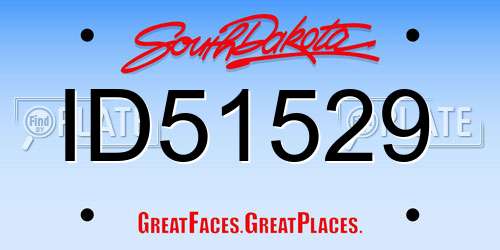 ID51529 South Dakota License Plate