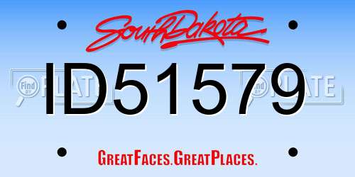 ID51579 South Dakota License Plate