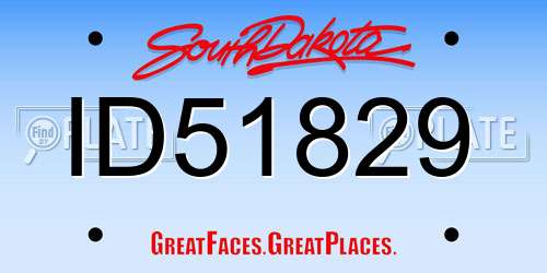 ID51829 South Dakota License Plate
