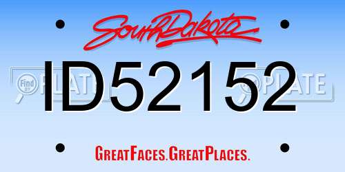 ID52152 South Dakota License Plate