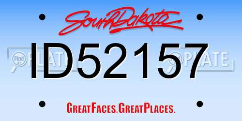 ID52157 South Dakota License Plate