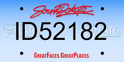 ID52182 South Dakota License Plate