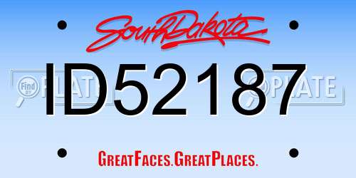 ID52187 South Dakota License Plate