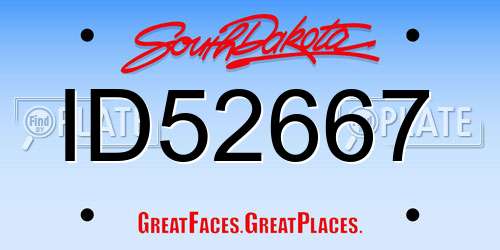ID52667 South Dakota License Plate